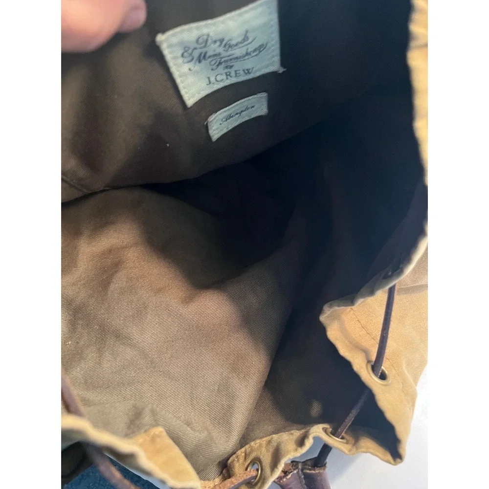 J. Crew Dry Goods Abingdon Waxed Canvas Leather Straps Rucksack Adventure Bag
